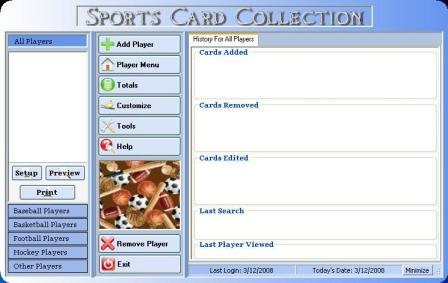 sports card database collecting software